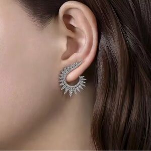 Anthropologie Silver Starburst Earrings